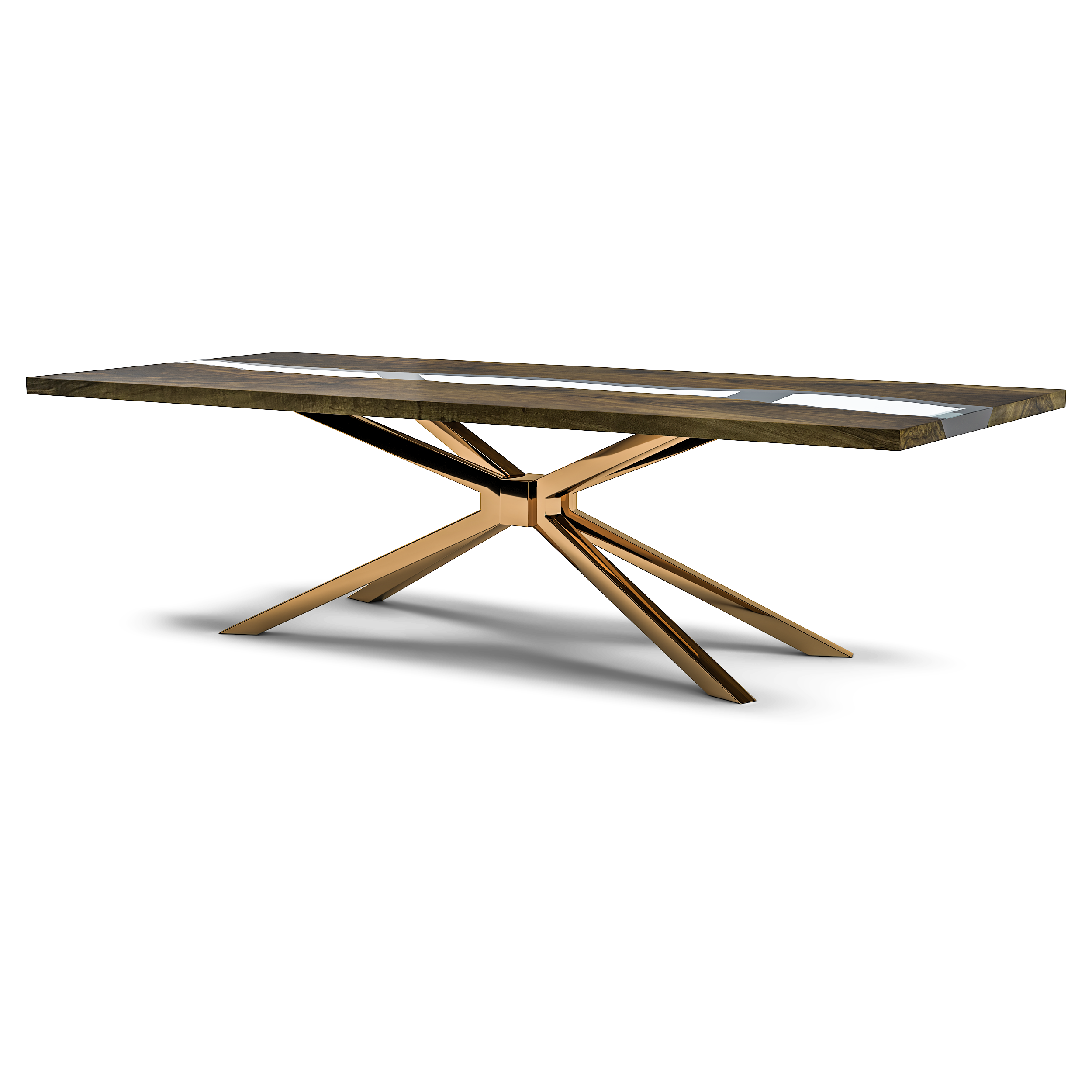 Alcantara Walnut Wood River Dining Table