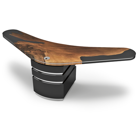 Black Boomerang Walnut Wood Desk