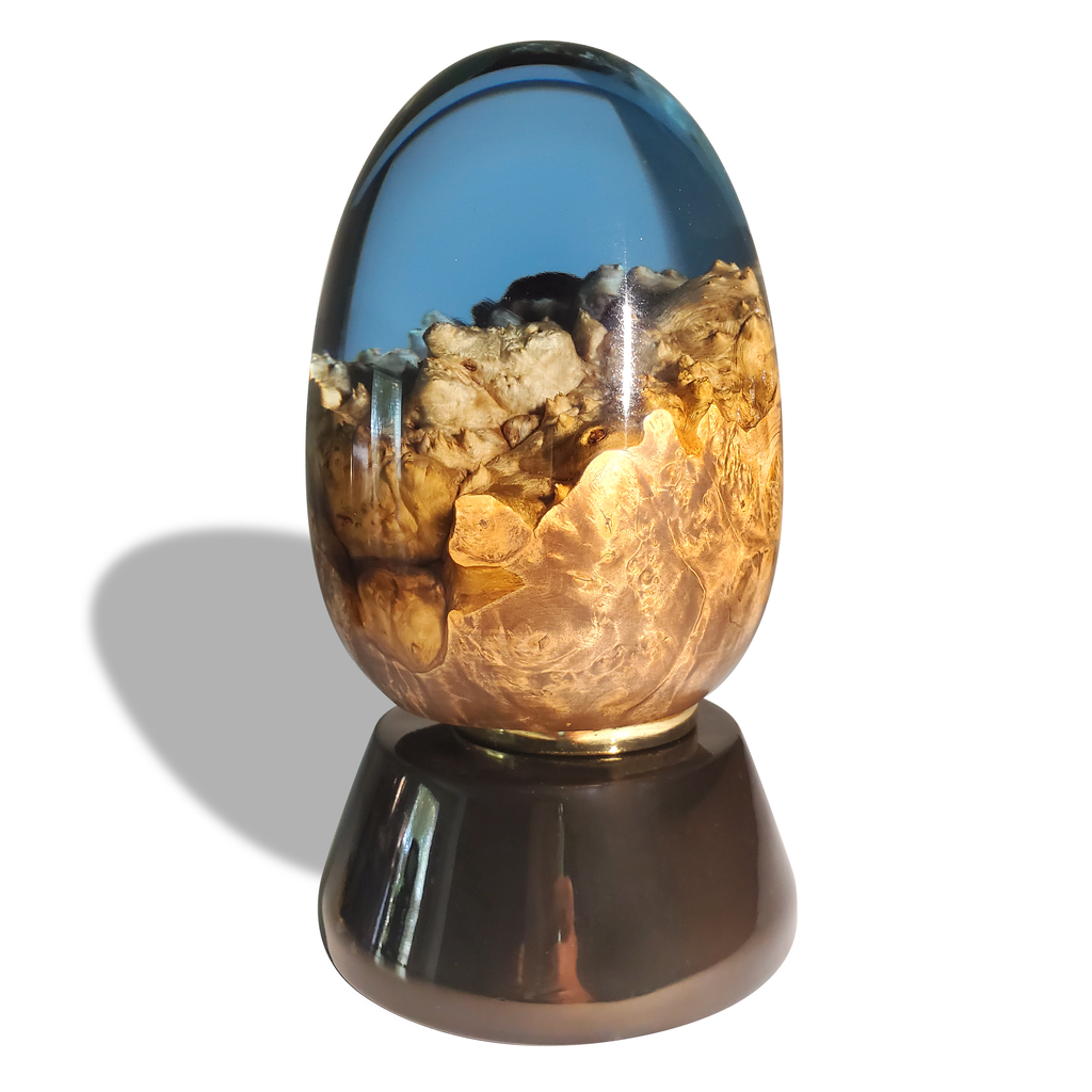 blue dragon egg, resin art, resin egg, blue resin, maya blue resin, modern resin art, contemporary resin art, dragon egg