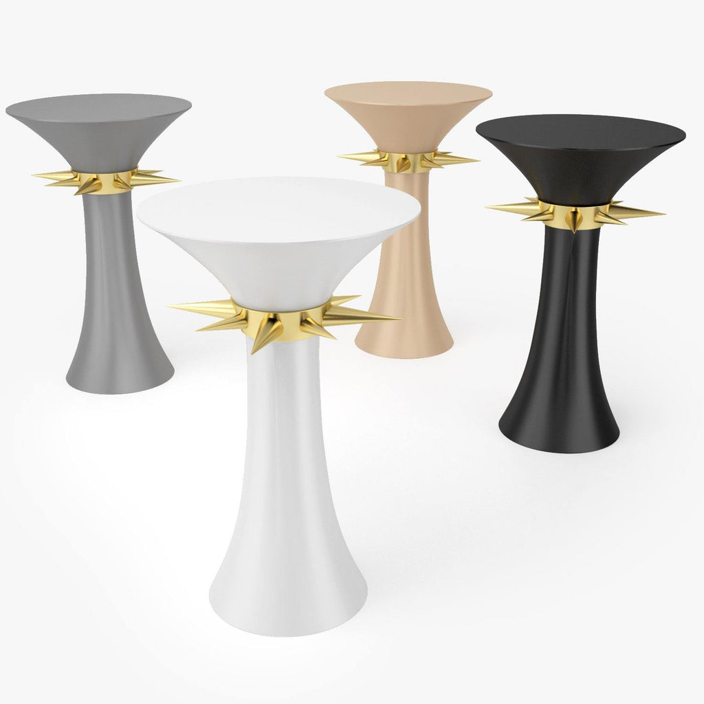 Gold Spike End Table - End & Side Table - www.arditicollection.com - End & Side Table, dining tables, dining chairs, buffets sideboards, kitchen islands counter tops, coffee tables, end side tables, center tables, consoles, accent chairs, sofas, tv stands, cabinets, bookcases, poufs benches, chandeliers, hanging lights, floor lamps, table desk lamps, wall lamps, decorative objects, wall decors, mirrors, walnut wood, olive wood, ash wood, silverberry wood, hackberry wood, chestnut wood, oak wood