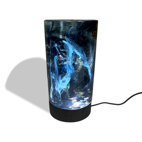 Dark Ocean Cylinder Table Lamp