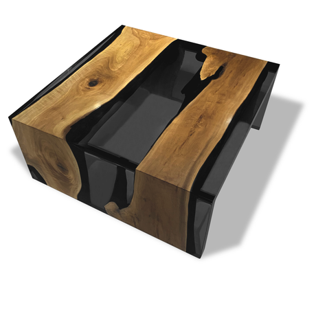 Dark Waterfall Walnut Wood Coffee Table